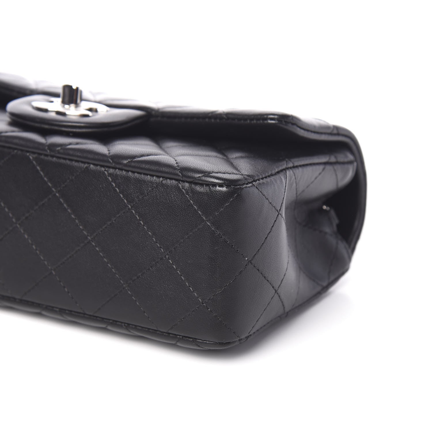 Chanel Lambskin Quilted Mini Rectangular Flap Black 8 of 9