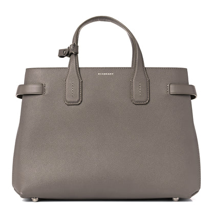 Burberry Derby Calfskin House Check Medium Banner Tote Thistle Grey 1 of 14