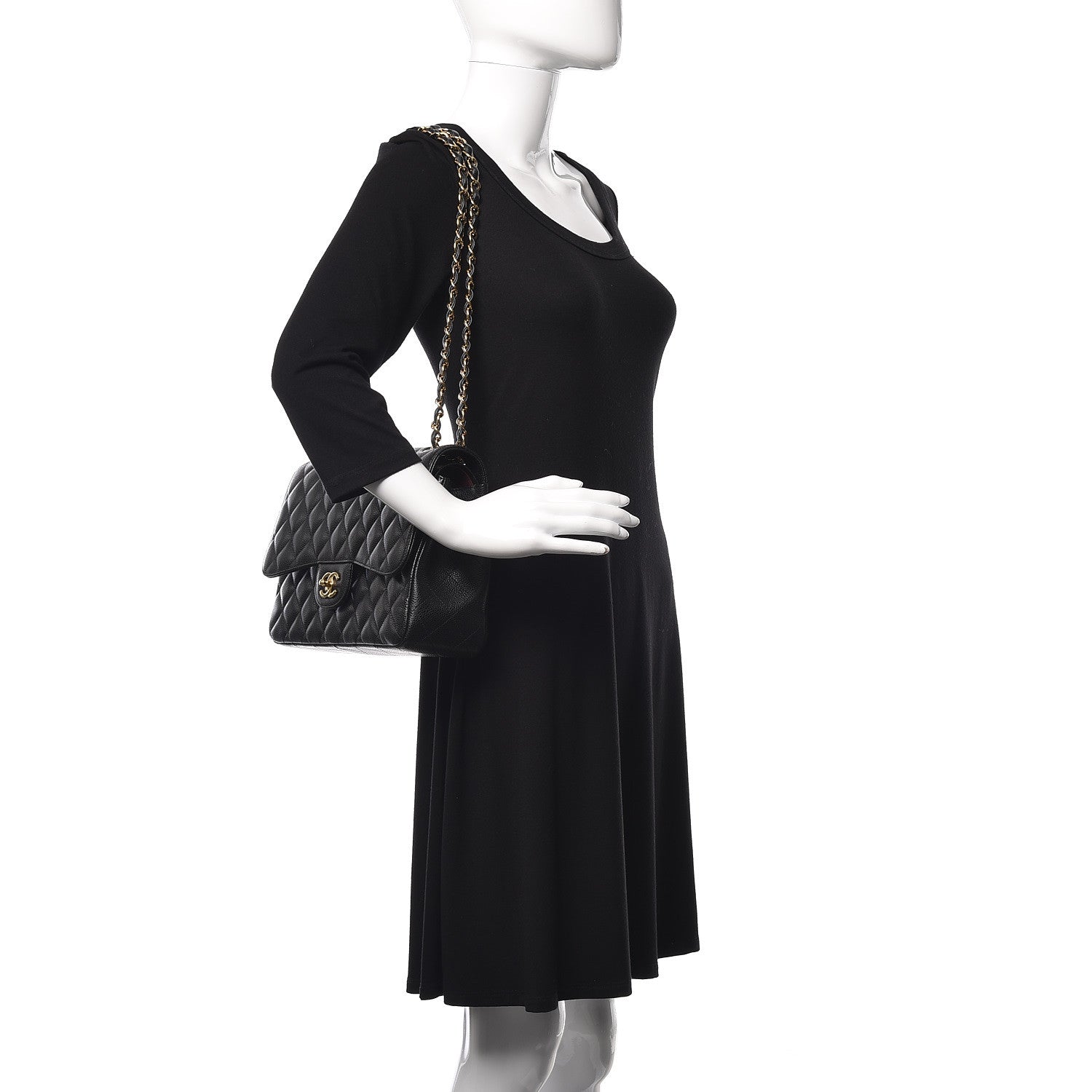 Chanel Caviar Quilted Jumbo Double Flap Black 2 of 11