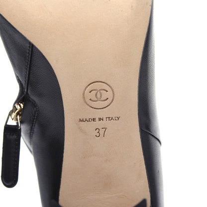 Chanel Lambskin CC Chain Short Boots 37 Black 9 of 11