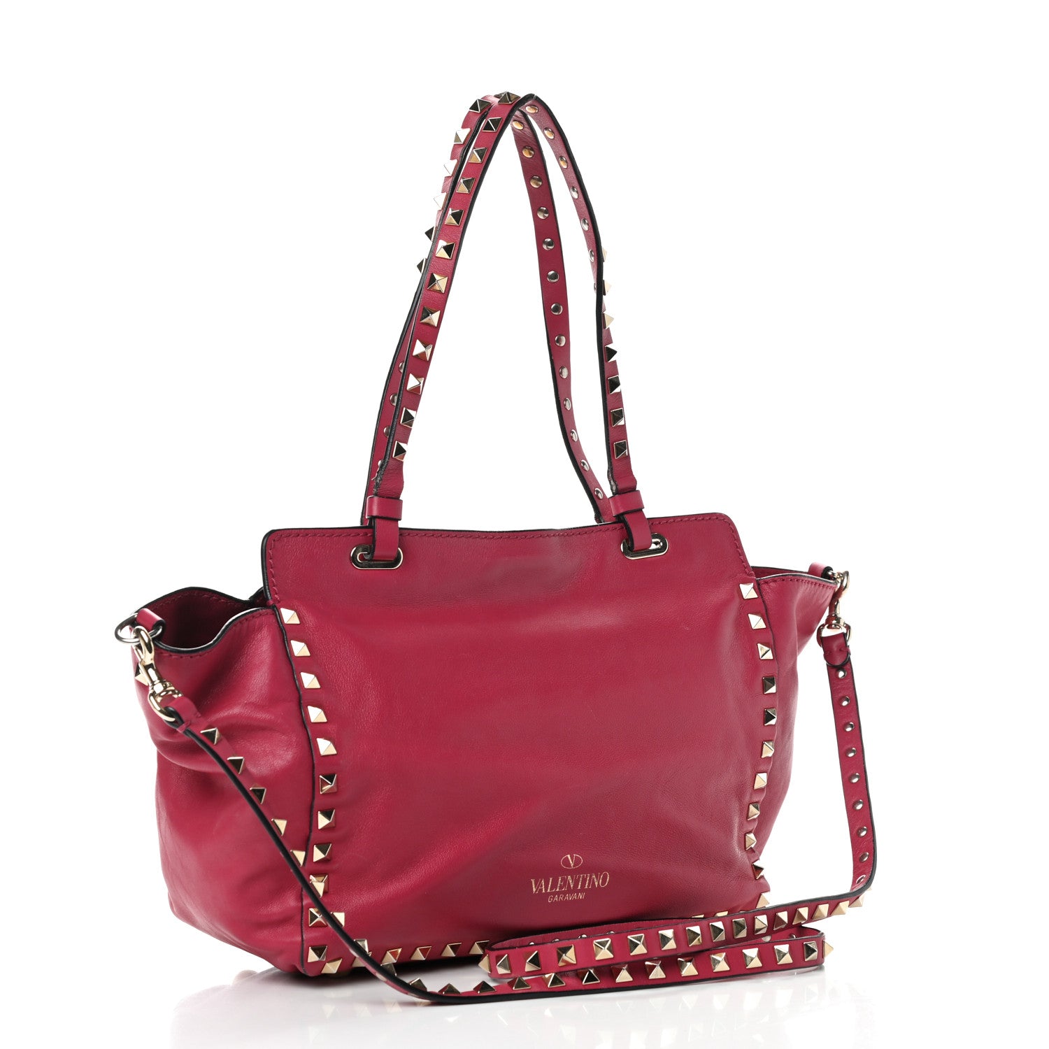 Valentino Garavani Vitello Small Rockstud Tote Cyclamin 5 of 11