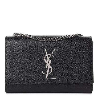 Saint Laurent Grain De Poudre Small Monogram Kate Satchel Black 1 of 10