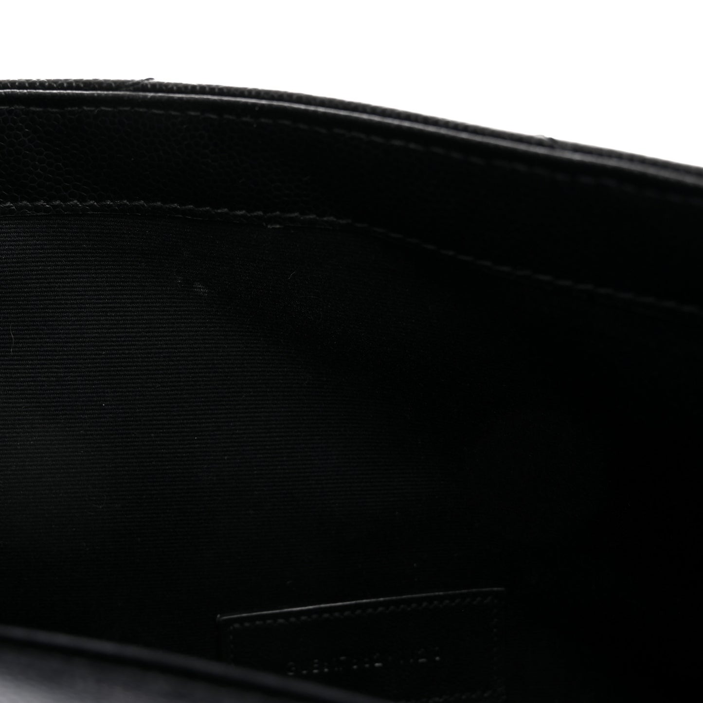 Grain De Poudre Matelasse Chevron Monogram Envelope Clutch Black