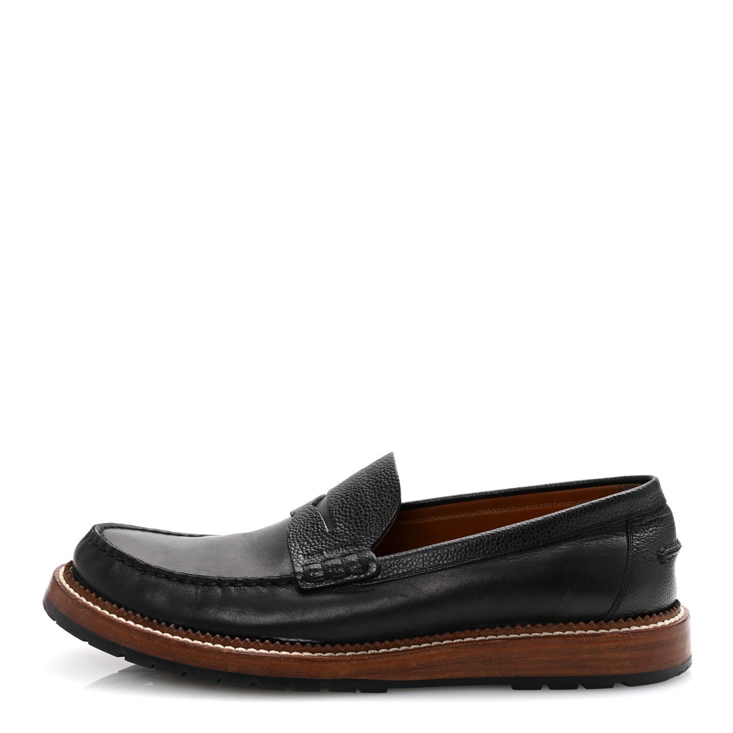 Louis Vuitton Calfskin Mens Loafers 9.5 Black 1 of 9