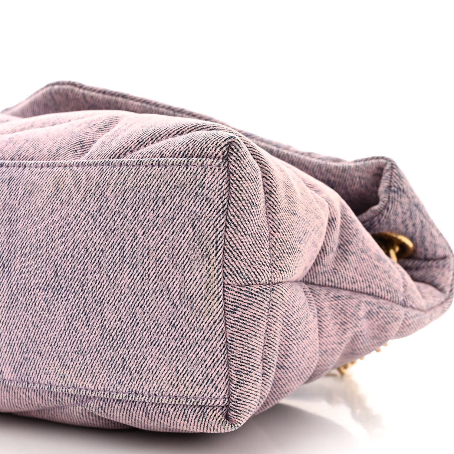 Saint Laurent Denim Quilted Small Loulou Puffer Monogram Chain Satchel Bleached Lilac 10 of 10
