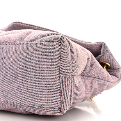 Saint Laurent Denim Quilted Small Loulou Puffer Monogram Chain Satchel Bleached Lilac 10 of 10