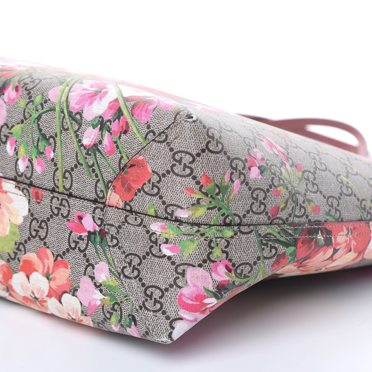 Gucci GG Supreme Monogram Blooms Medium Reversible Tote Beige Multicolor Dry Rose 10 of 16