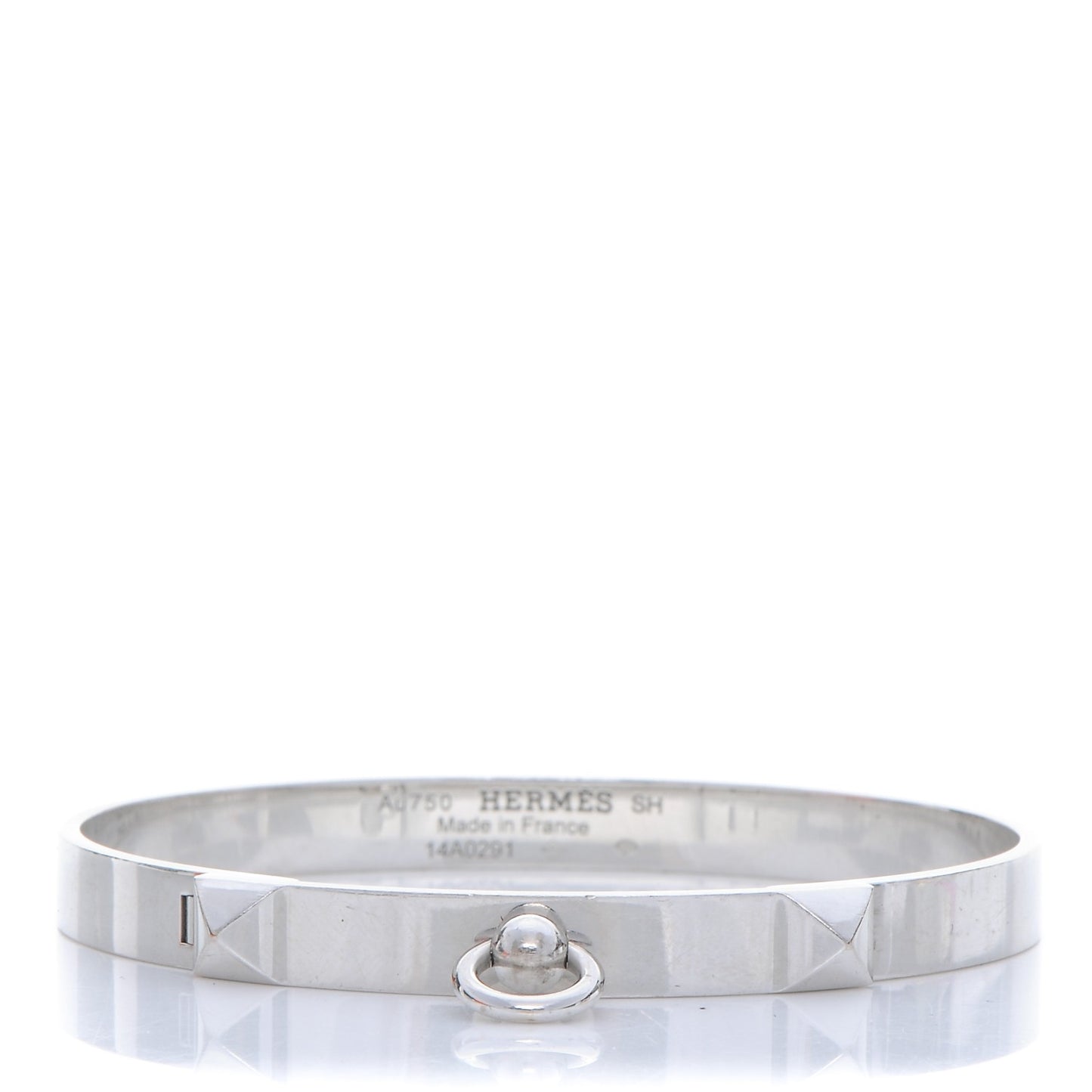 18K White Gold PM Collier De Chien Bracelet SH