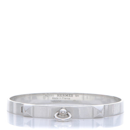 Hermes 18K White Gold PM Collier De Chien Bracelet SH 5 of 6