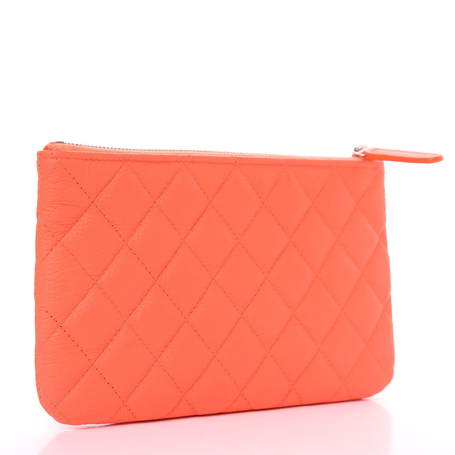 Chanel Goatskin Quilted Medium Reissue Cosmetic Case Orange 3 of 8