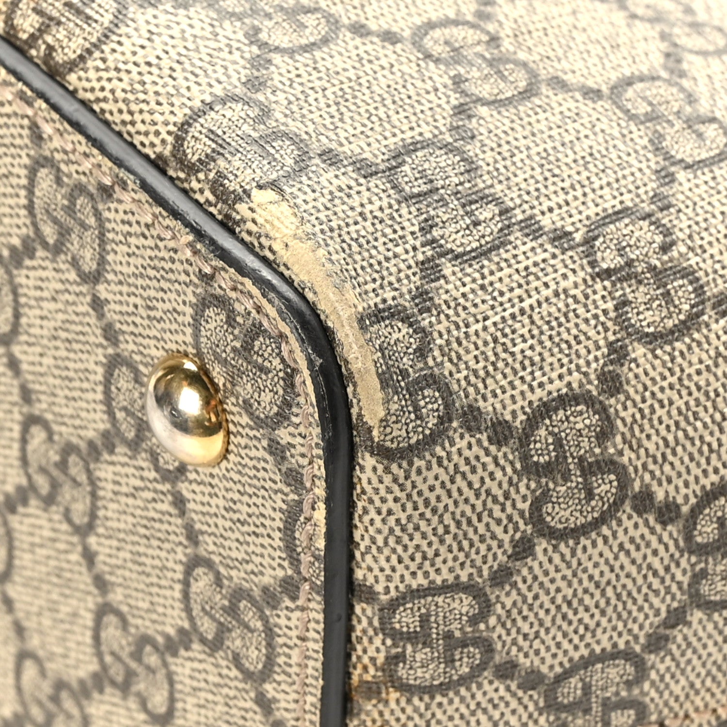 Gucci GG Supreme Monogram Medium Zippered Bucket Tote Beige Hibiscus Red New Rosette 10 of 12