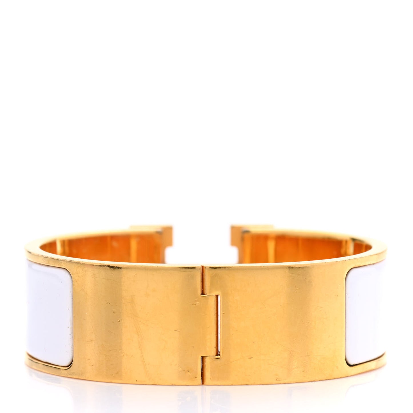 Enamel Wide Clic Clac H Bracelet PM White