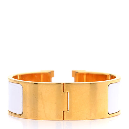 Hermes Enamel Wide Clic Clac H Bracelet PM White 3 of 5