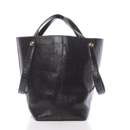 Mulberry Calfskin Crocodile Embossed Kite Bucket Bag Black 3 of 9
