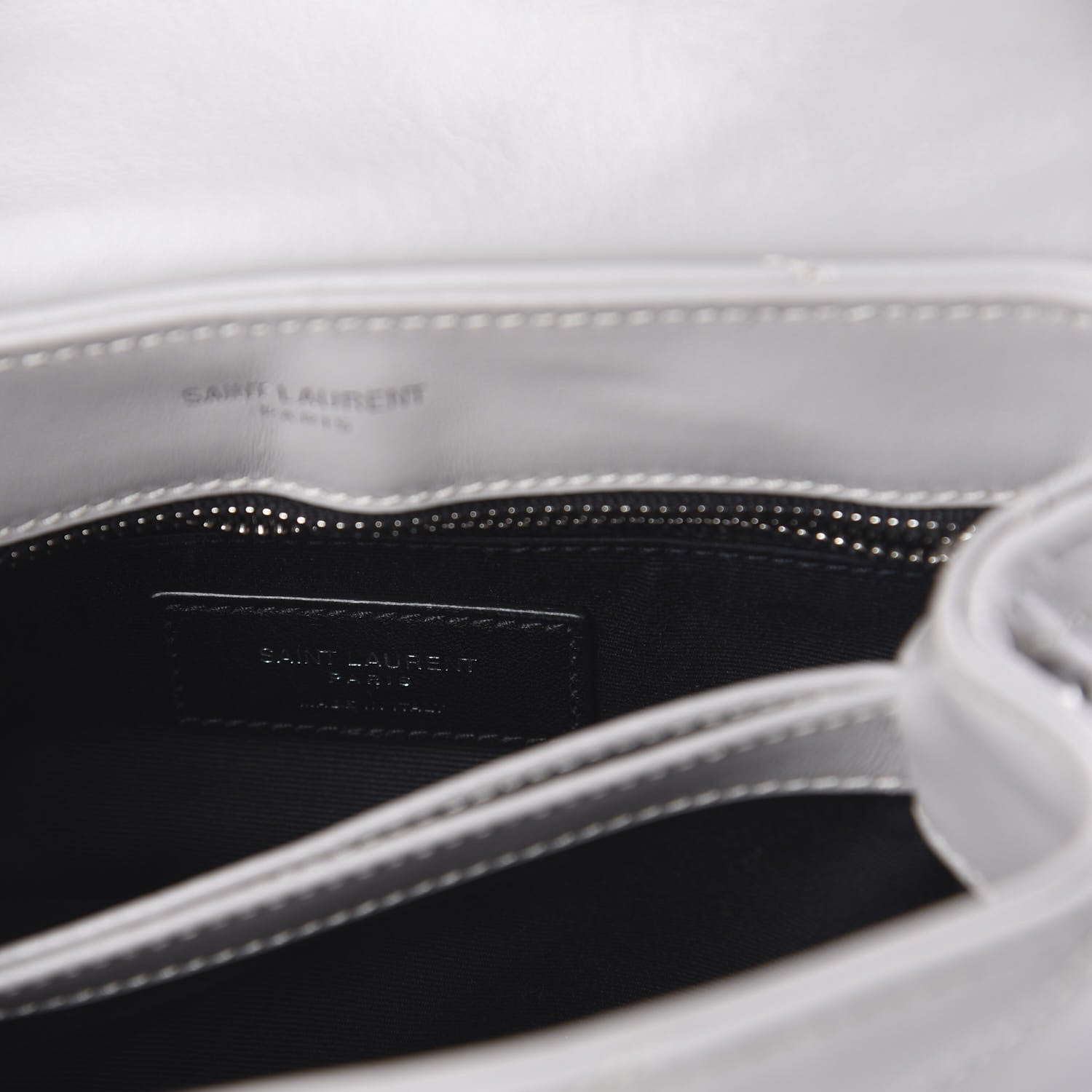 Saint Laurent Calfskin Y Quilted Monogram Toy Loulou Satchel Granite 7 of 8