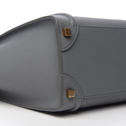 Celine Baby Drummed Calfskin Micro Luggage Kohl 6 of 8