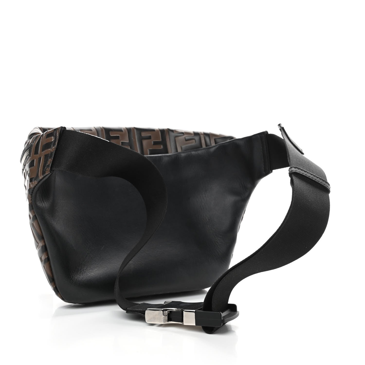 Fendi Vitello Century Bi-Color FF 1974 Embossed Belt Bag Maya Black 3 of 11