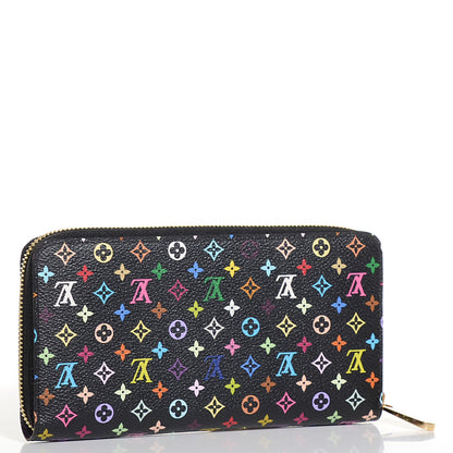 Louis Vuitton Monogram Multicolor Zippy Wallet Black Violet 3 of 8