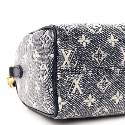 Louis Vuitton Monoglam Speedy Bandouliere 20 Blue 8 of 9