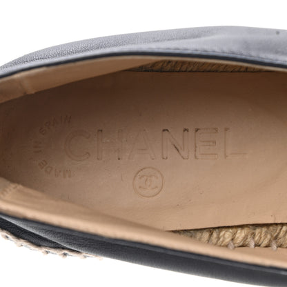 Chanel Lambskin CC Espadrilles 39 Navy Black 8 of 11