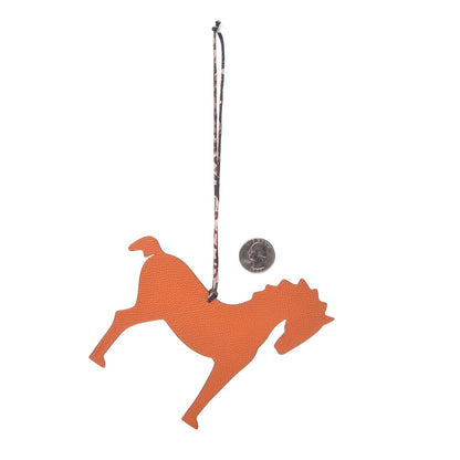 Hermes Epsom Togo Petit H Bag Charm Horse Orange Alezan 2 of 4