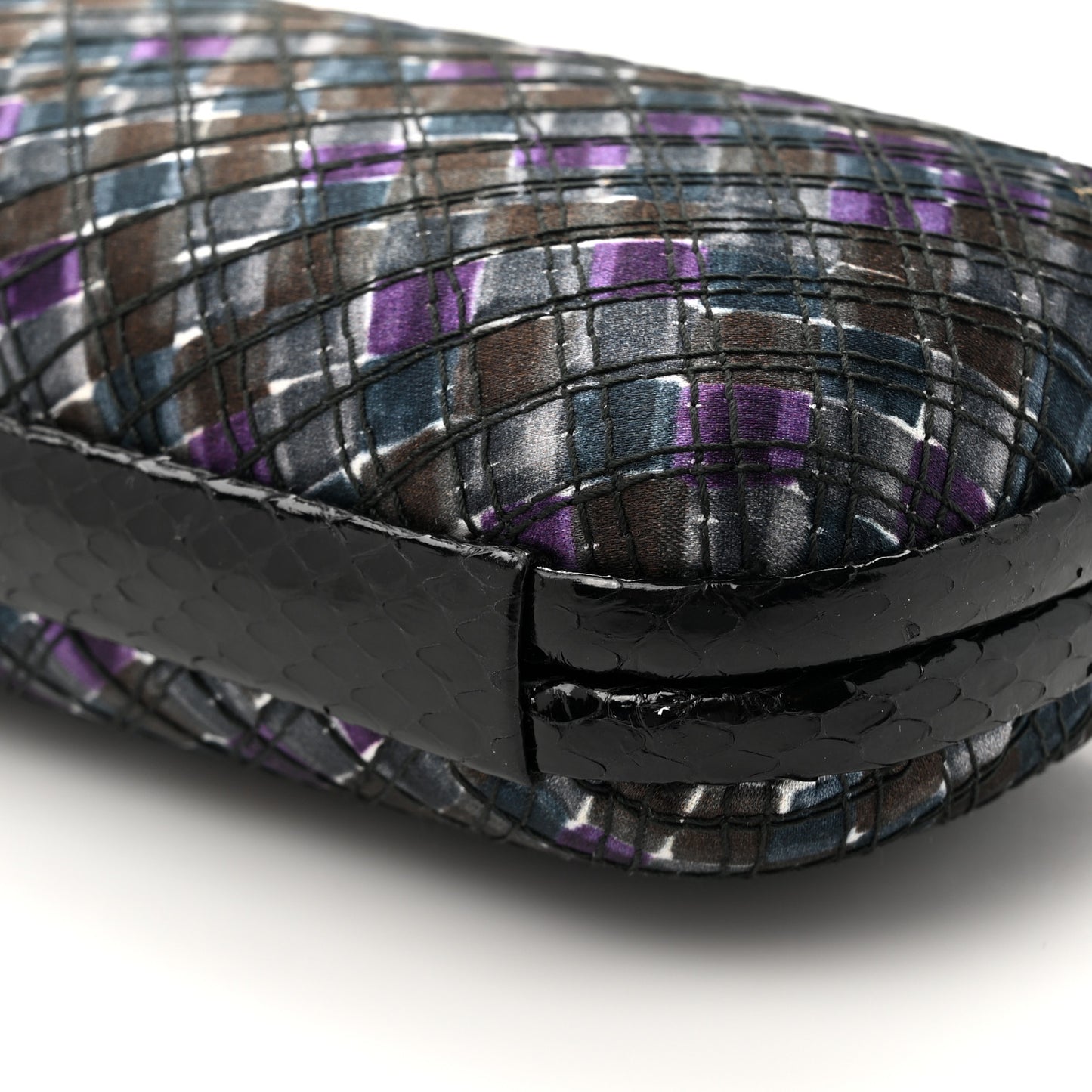 Satin Intreccio Impero Ayers Stretch Knot Clutch Purple Black Multicolor