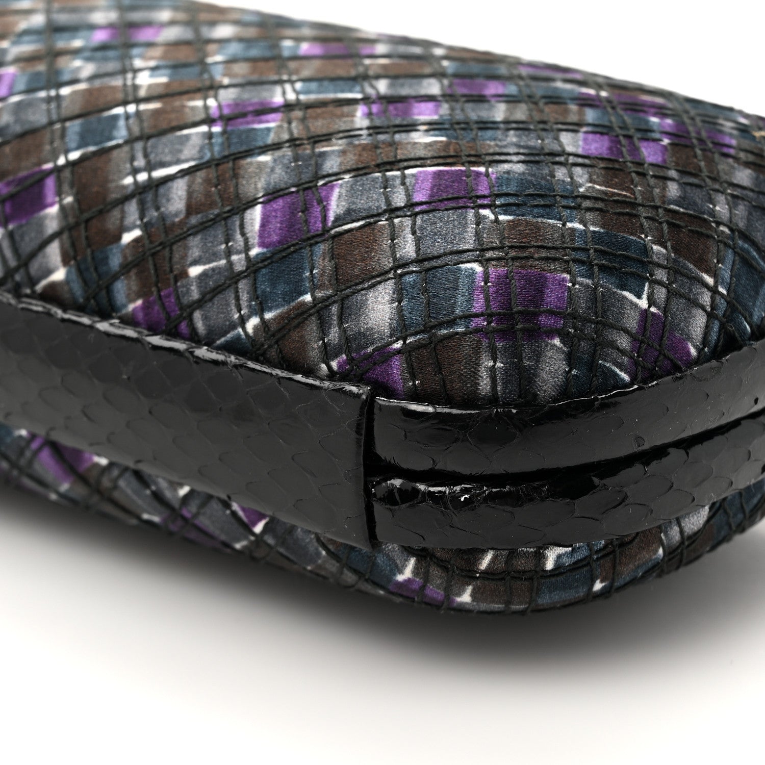 Bottega Veneta Satin Intreccio Impero Ayers Stretch Knot Clutch Purple Black Multicolor 11 of 11