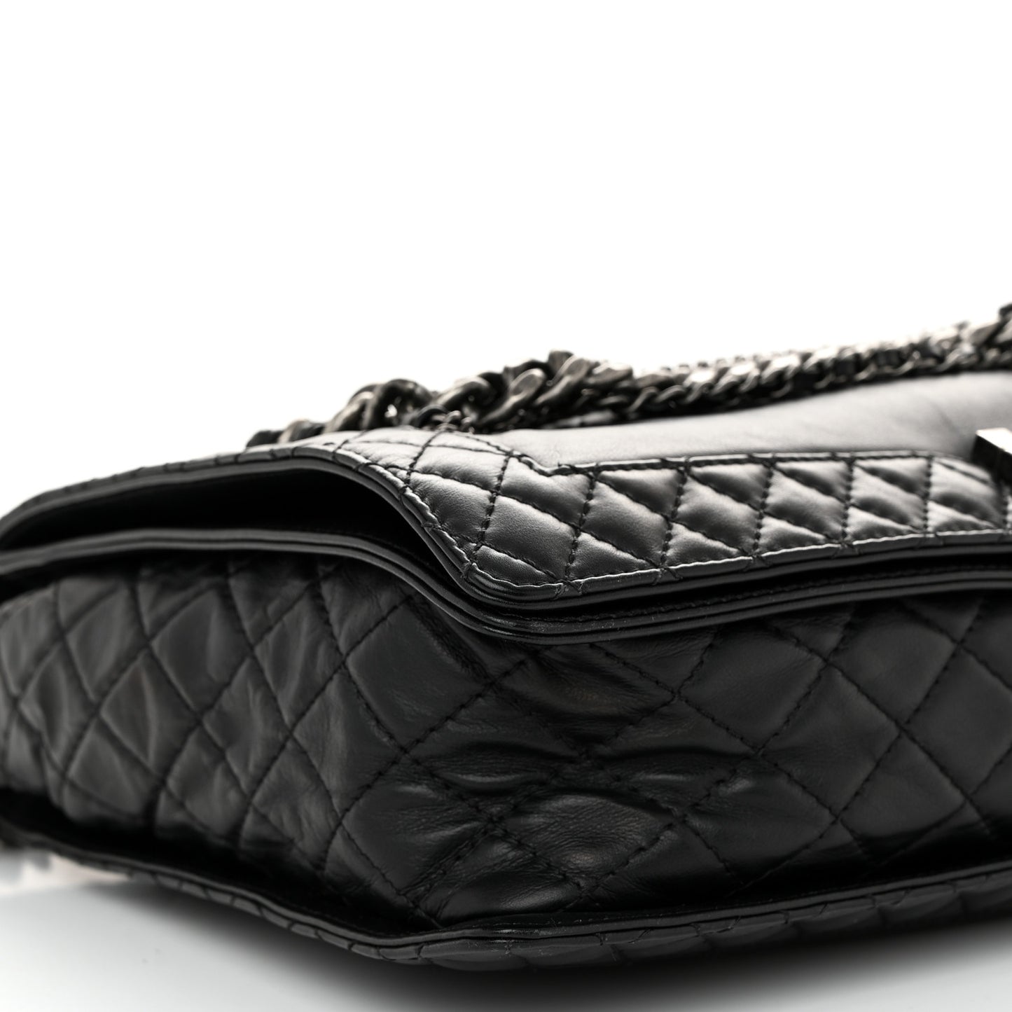 Calfskin Enchained XL Boy Flap Black
