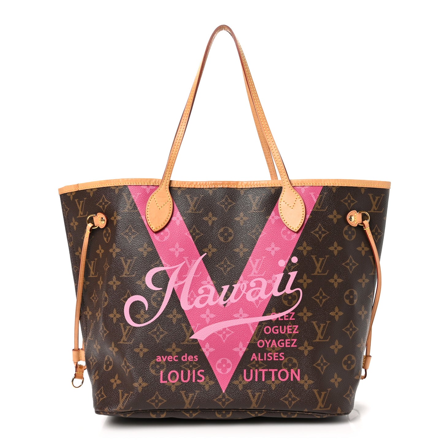 Monogram Hawaii V Neverfull MM Hot Pink