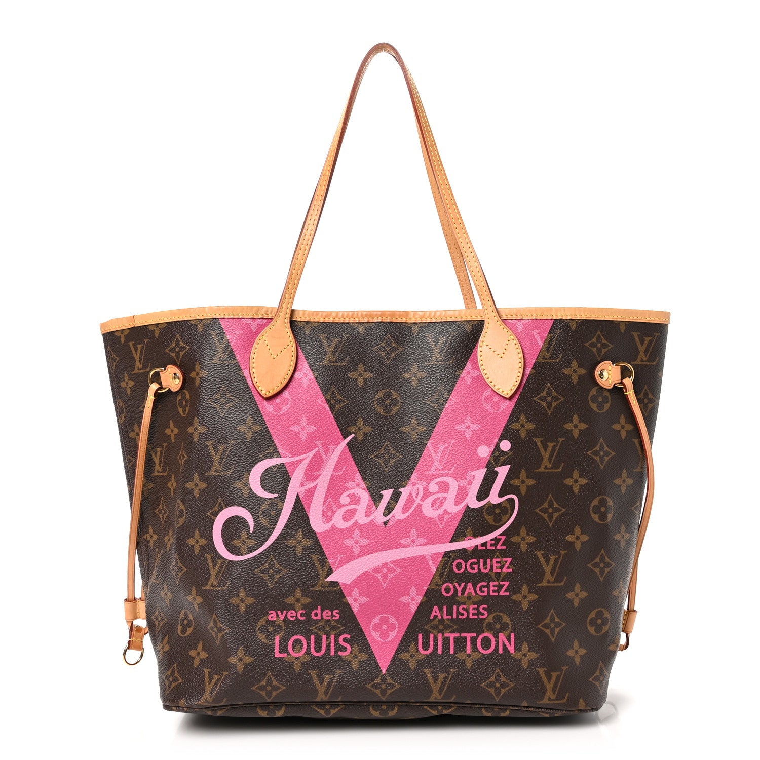 Louis Vuitton Monogram Hawaii V Neverfull MM Hot Pink 1 of 10