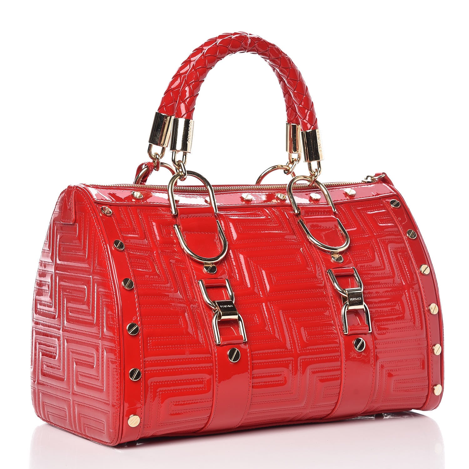 Versace Patent Couture Snap Out Of It Bag Red 3 of 13