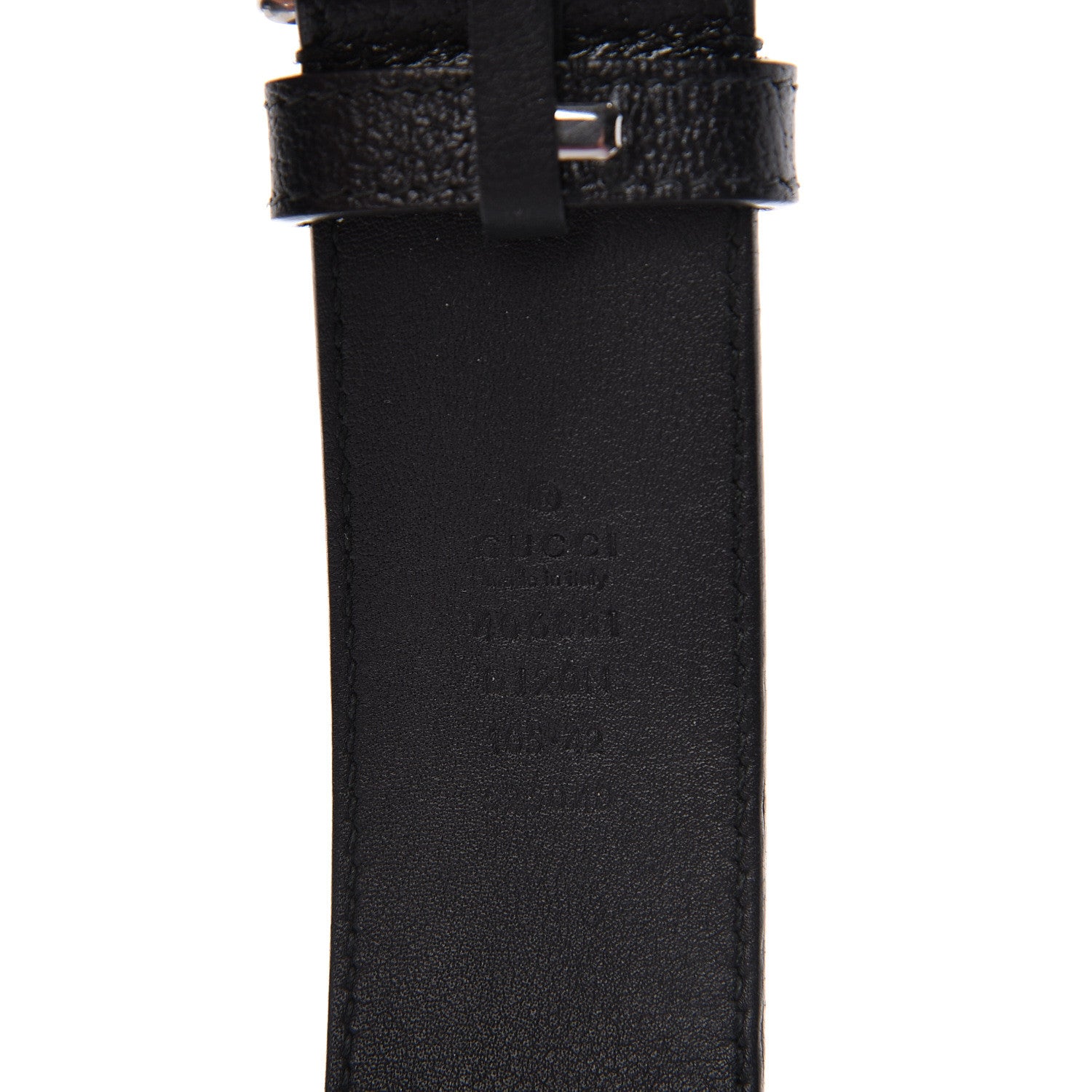 Gucci Textured Dollar Calfskin Nickel Double G 40mm Belt 105 42 Black 4 of 9