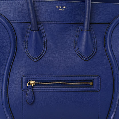 Celine Drummed Calfskin Mini Luggage Indigo 7 of 18