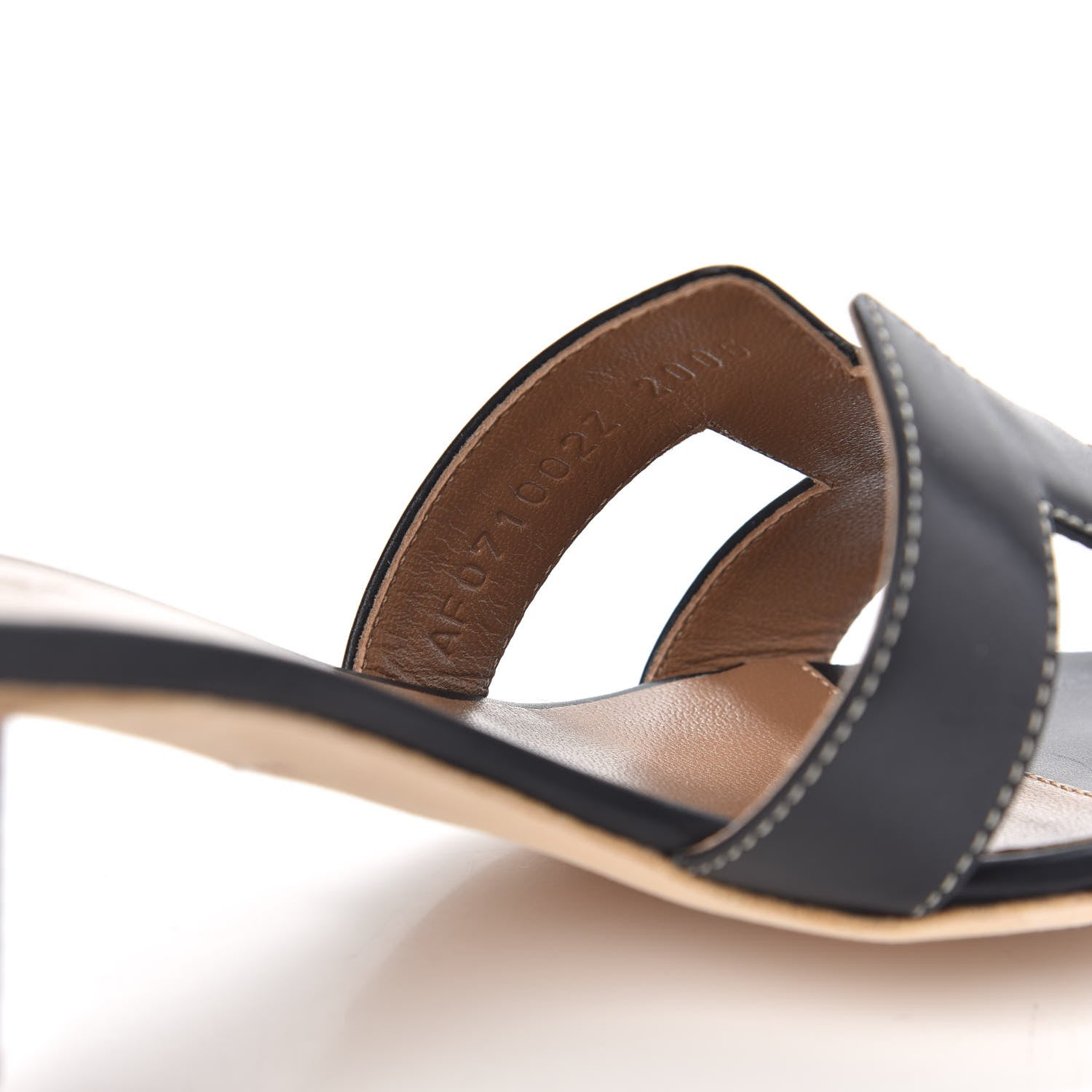 Hermes Calfskin Oasis Sandals 37 Black 8 of 9