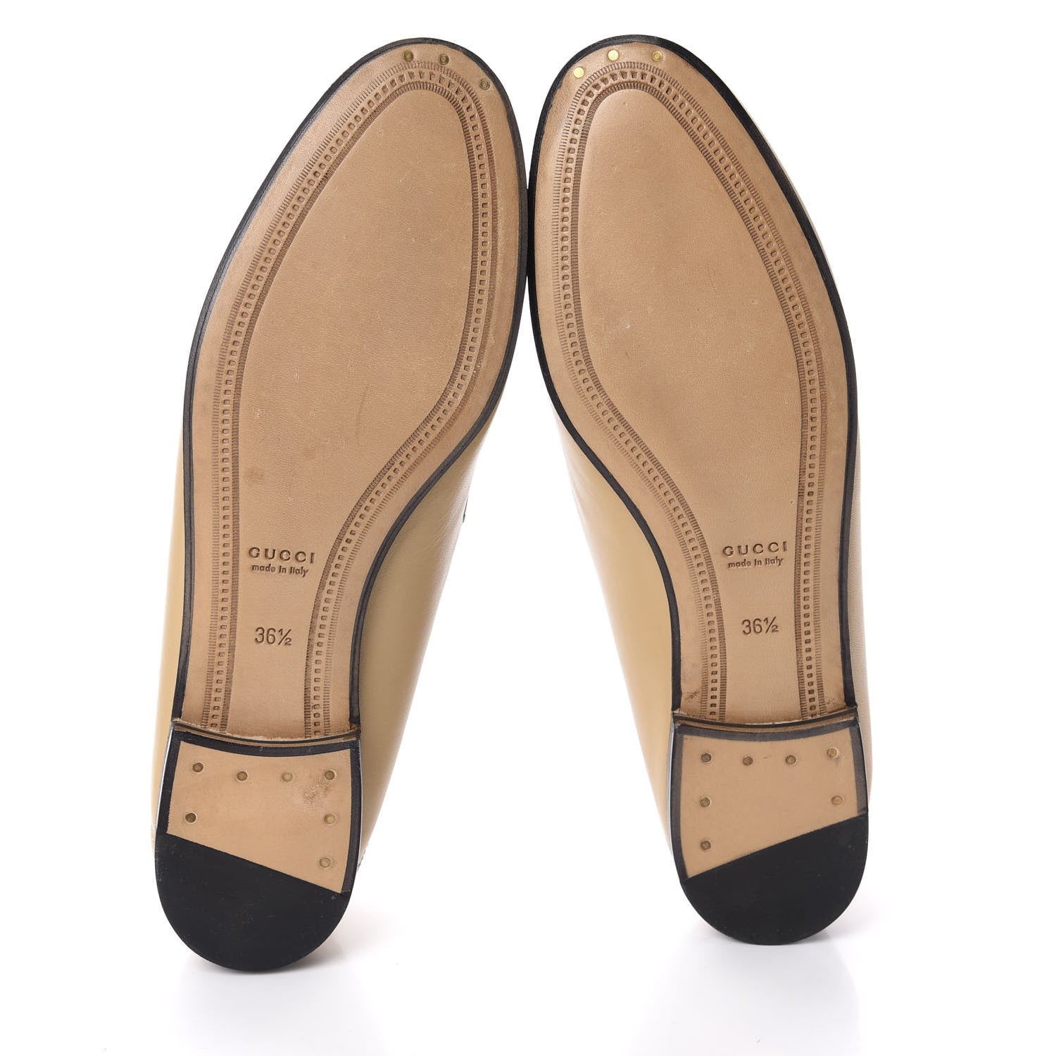 Gucci Lambskin Womens Brixton Horsebit Loafers 36.5 Wheat 5 of 10