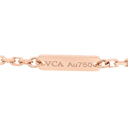 Van Cleef & Arpels 18K Rose Gold Diamond Mother of Pearl Two Butterfly Pendant Necklace 5 of 6