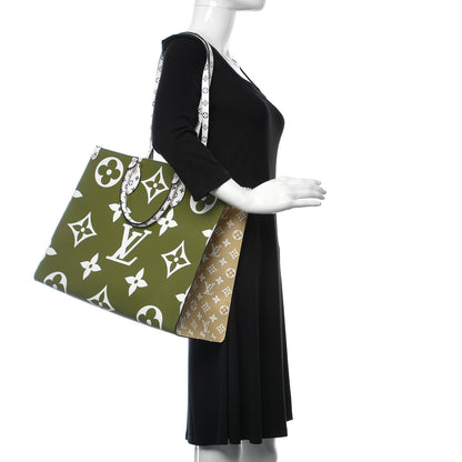 Louis Vuitton Monogram Giant Onthego GM Kaki Beige 3 of 12