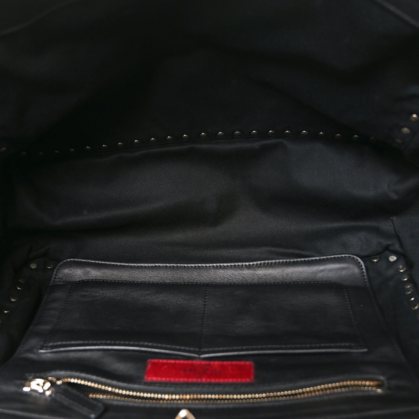 Vitello Medium Rockstud Tote Tote Black