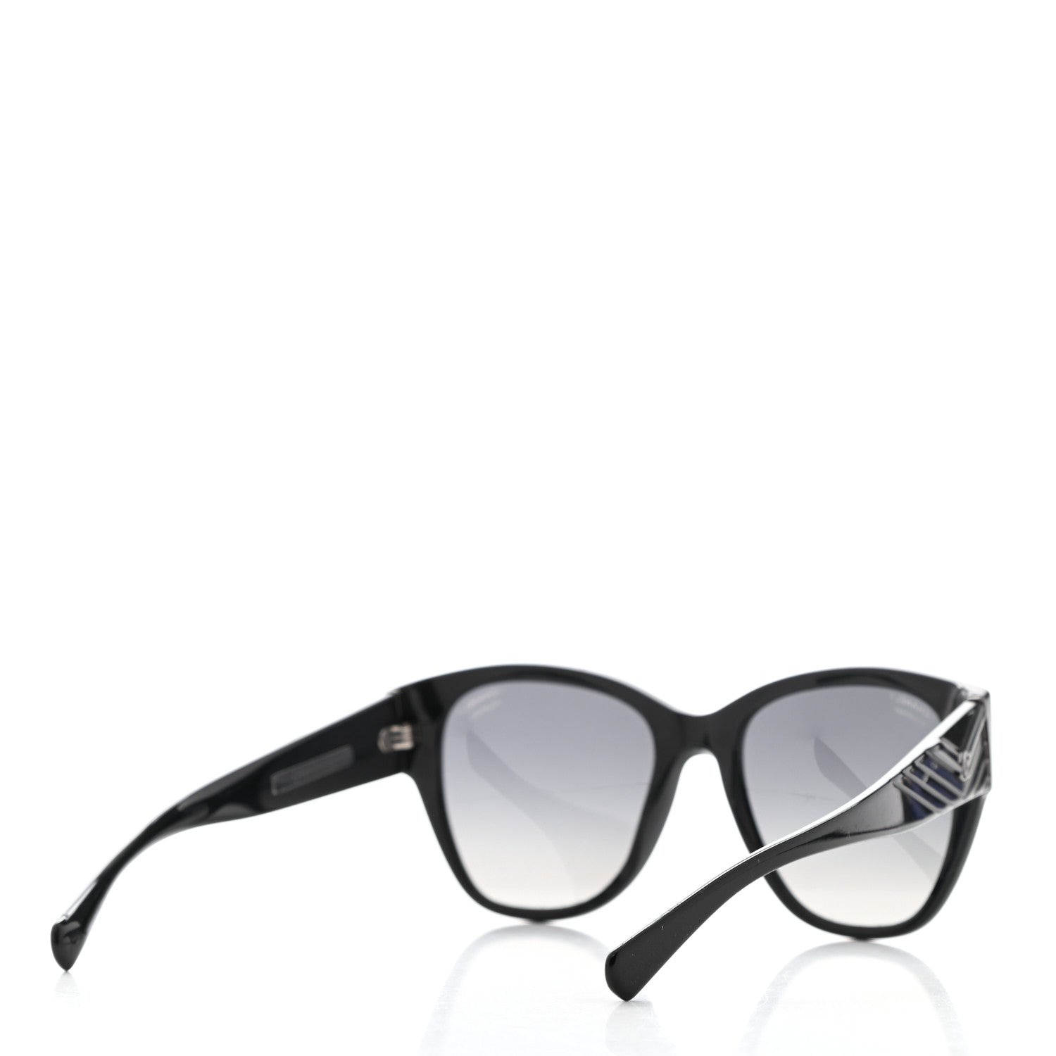 Chanel Acetate Polarized Butterfly CC Sunglasses 5412 Black 4 of 7