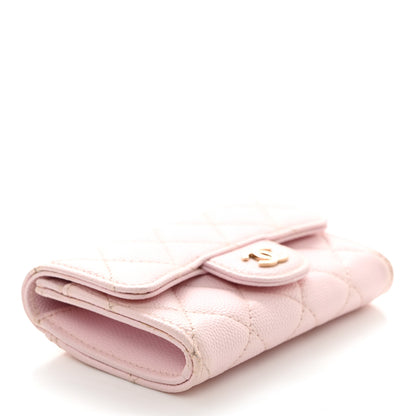 Chanel Caviar Quilted Flap Card Holder Wallet Light Pink 4 of 9