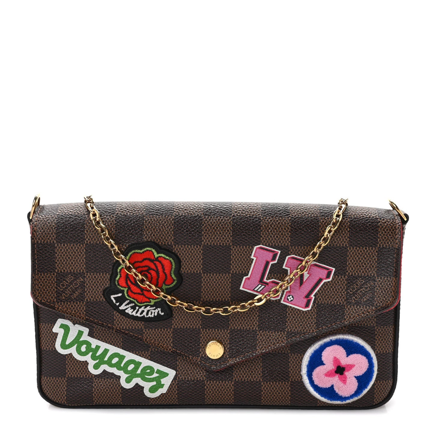 Damier Ebene LV Stories Pochette Felicie Chain Wallet