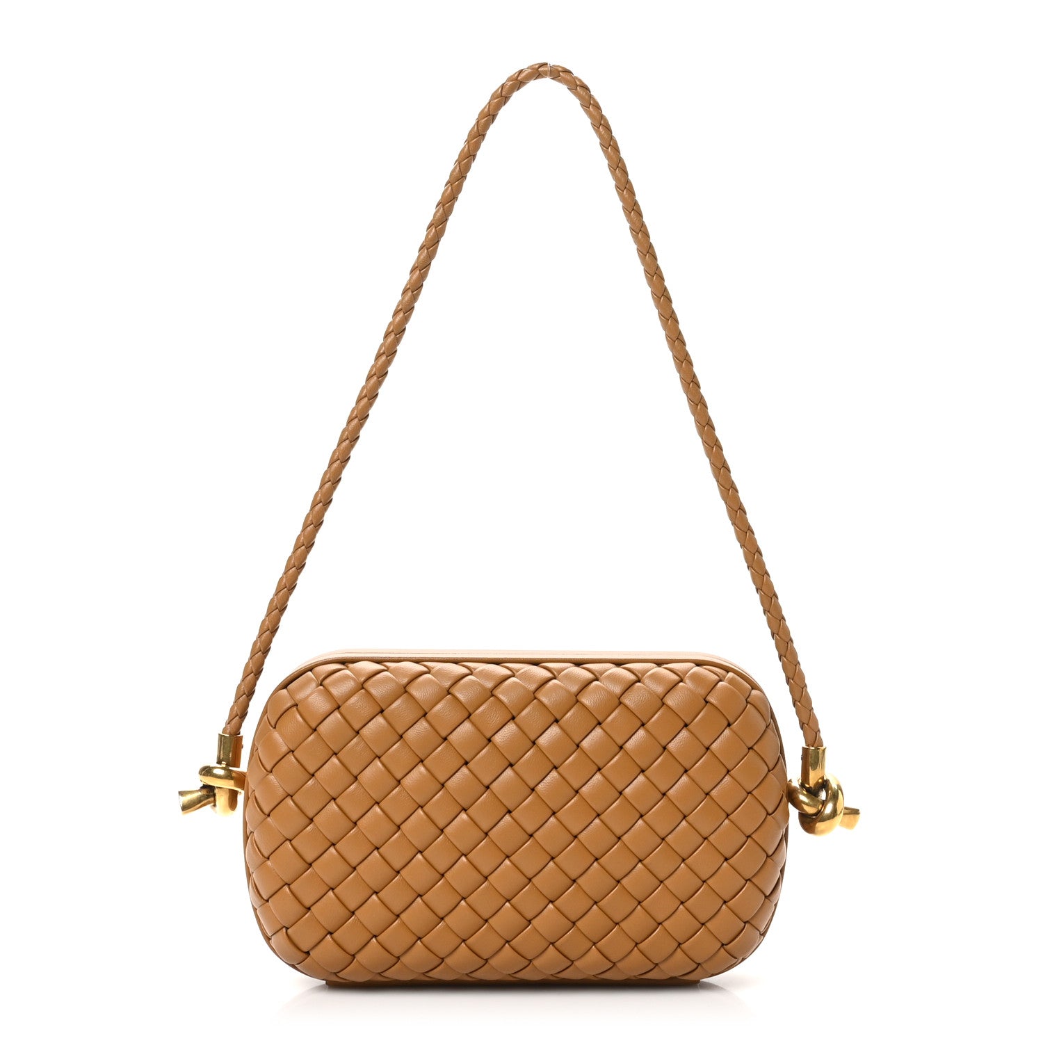 Bottega Veneta Calfskin Intrecciato Knot On Strap Camel 1 of 8