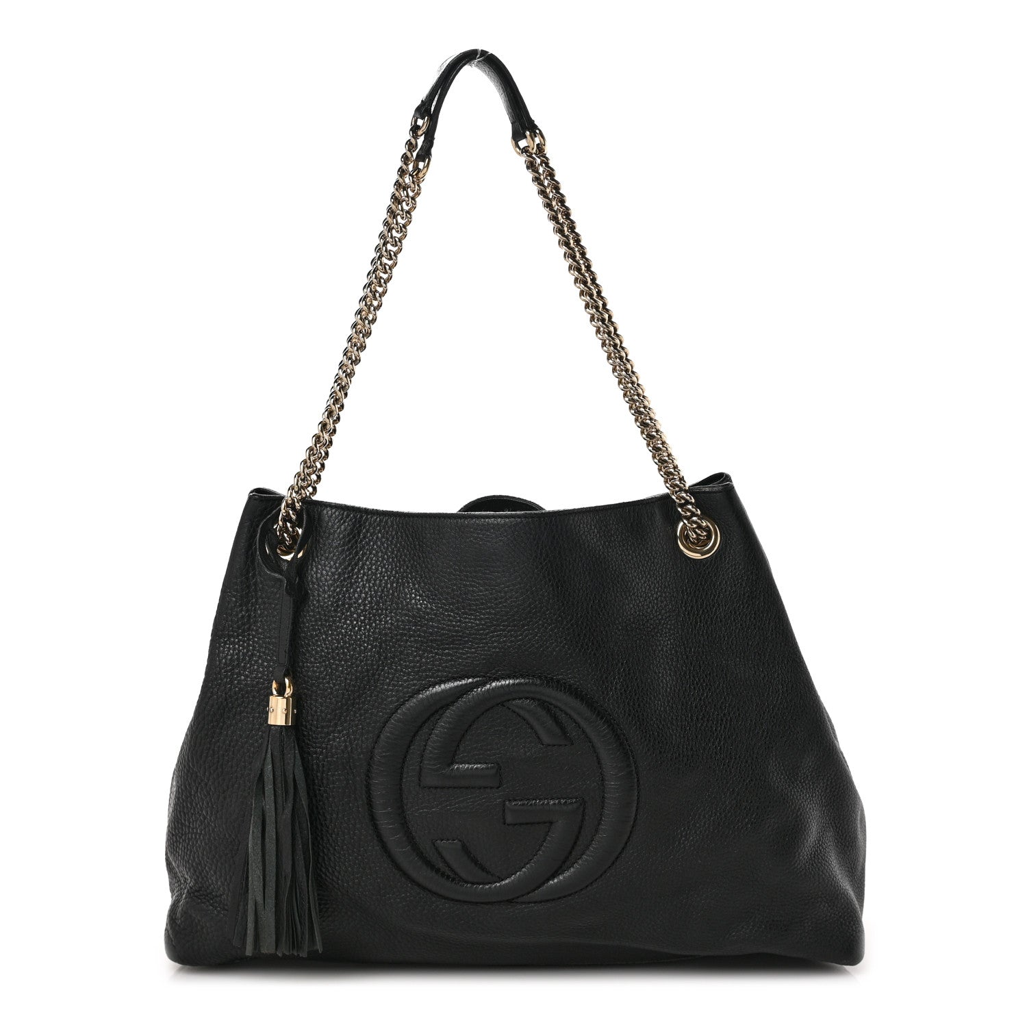 Gucci Pebbled Calfskin Large Soho Chain Shoulder Bag Black 1 of 10
