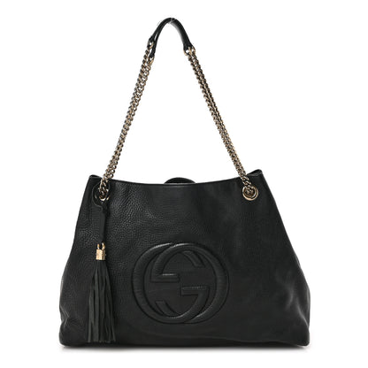 Gucci Pebbled Calfskin Large Soho Chain Shoulder Bag Black 1 of 10