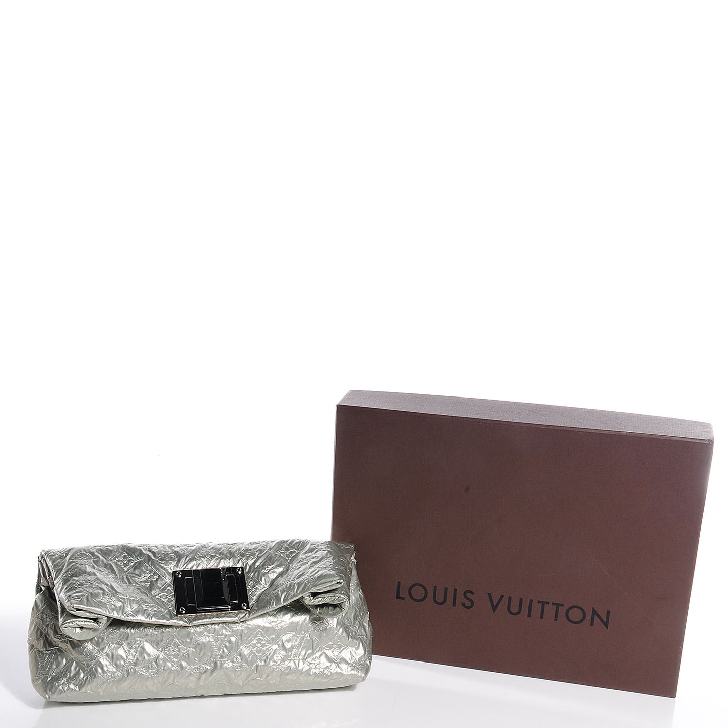 Jacquard Quilted Monogram Altair Clutch Argent