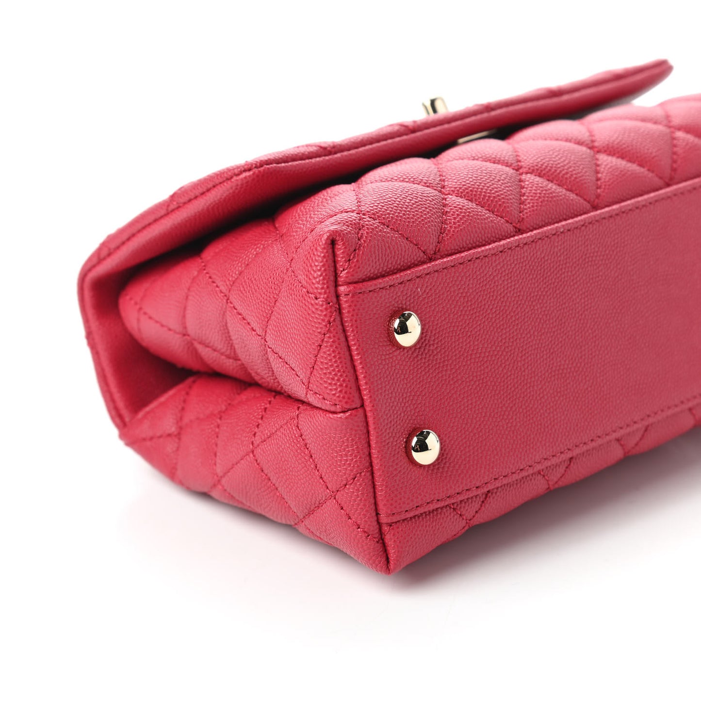 Caviar Quilted Mini Coco Handle Flap Dark Pink