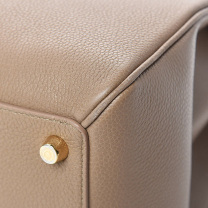Celine Grained Calfskin Classique 16 Top Handle Bag Beige 11 of 16