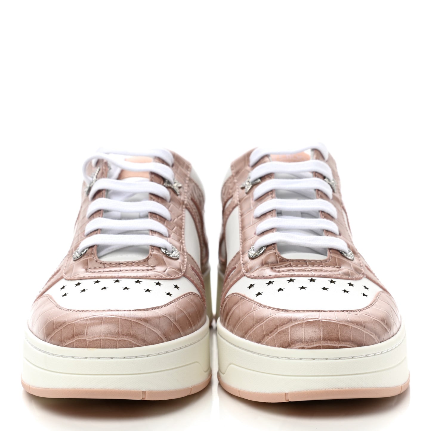 Calfskin Crocodile Embossed Hawaii Sneakers 40 Blossom White