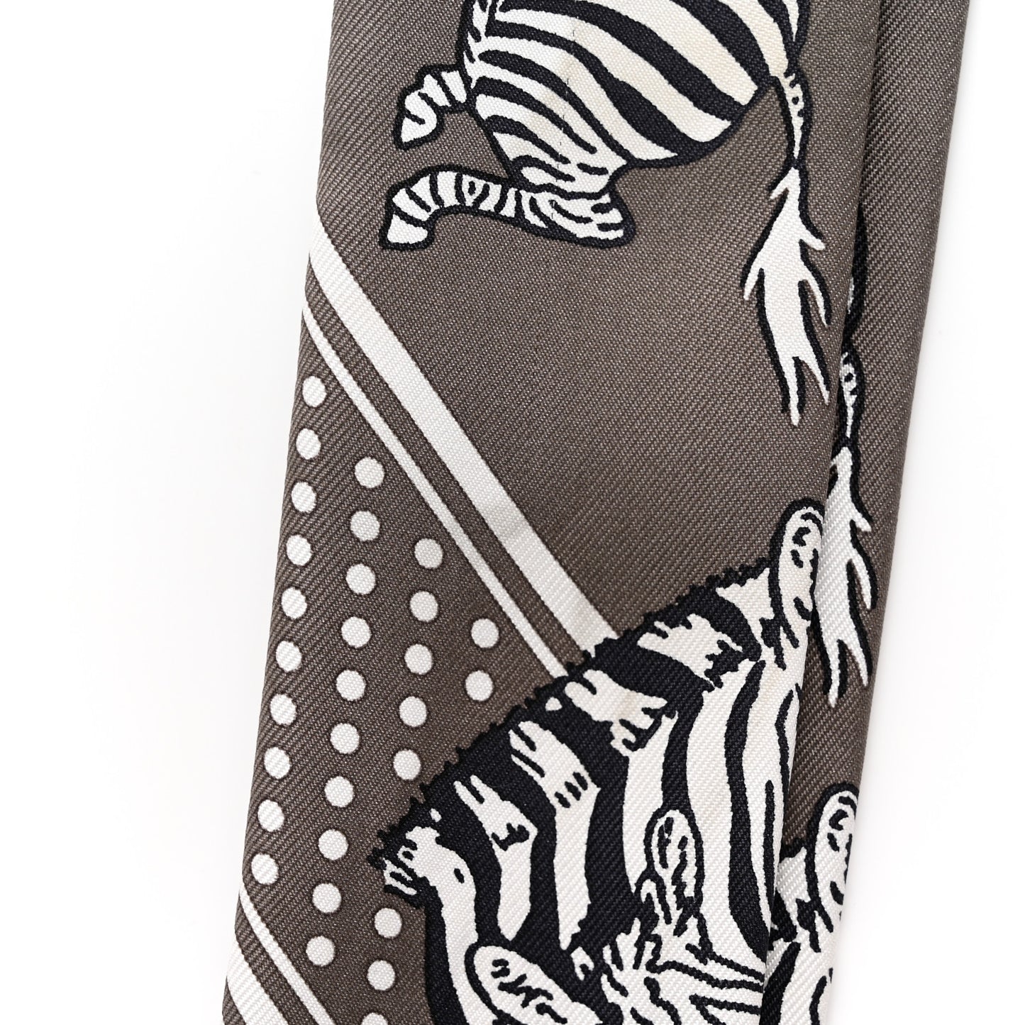 Silk Les Zebres Twilly Gris Taupe Black White