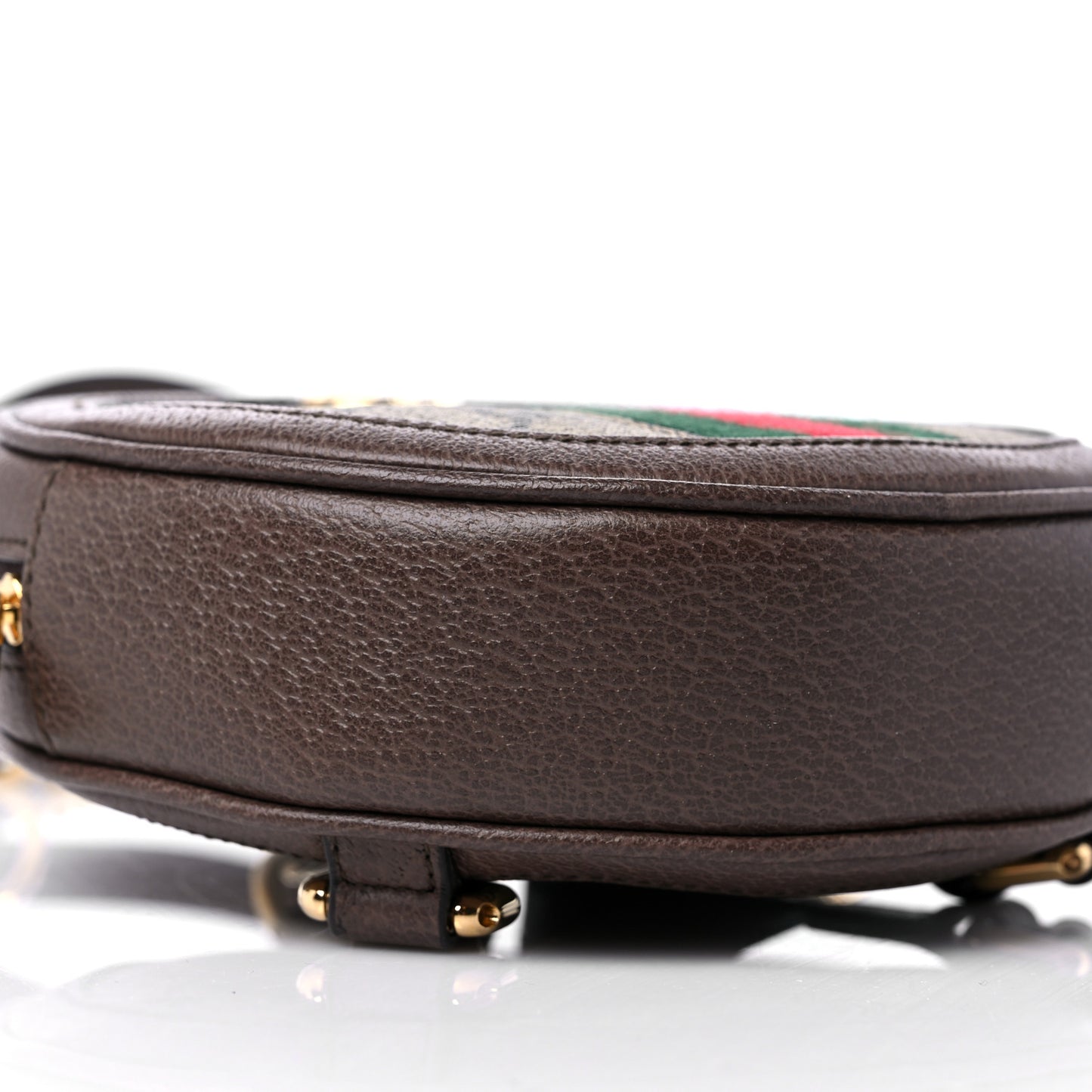 GG Supreme Monogram Web Mini Ophidia Round Backpack Brown